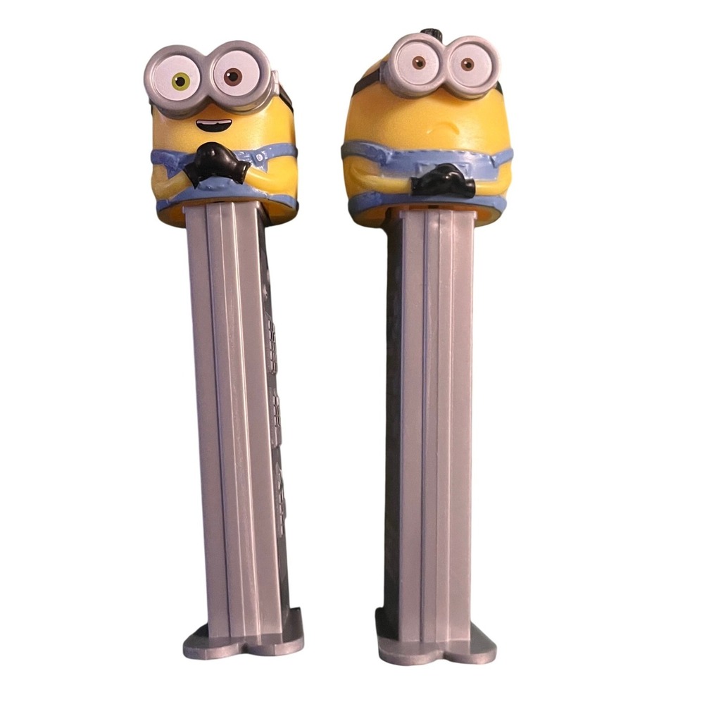 Pez Candy Dispensers Minions Despicable Me Set‎ of 2 Grey Stem Collectible Toys